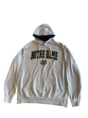 Stadium Athletics Notre Dame Cream Hoodie with Black Lettering